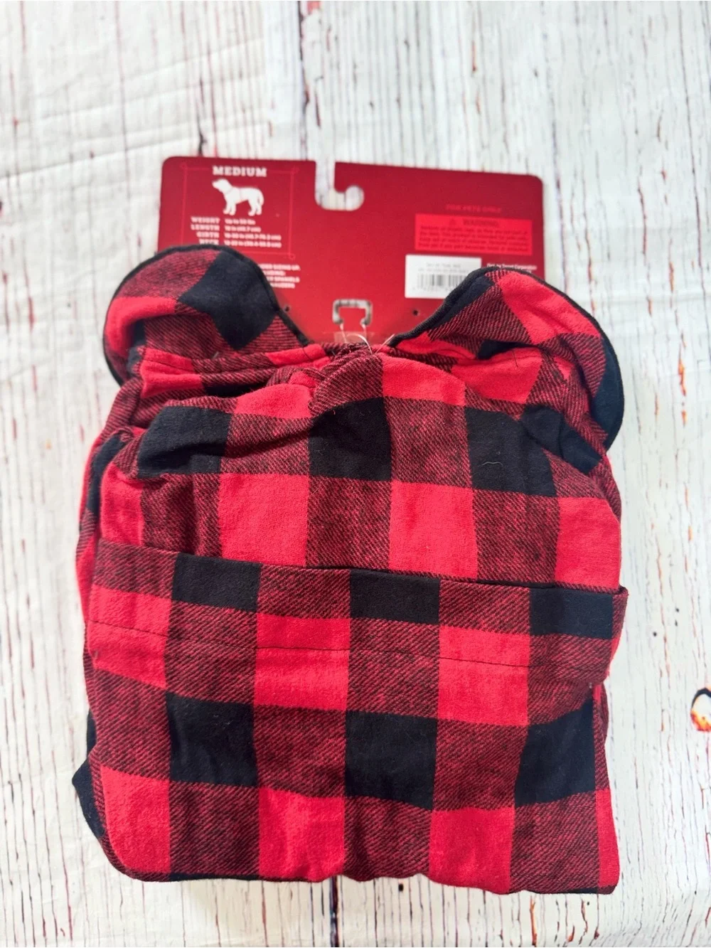 NWT Wondershop Target Medium Red Black Buffalo Plaid Pet Pajamas Dog Christmas